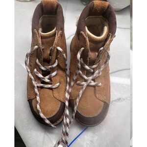Ugg brown lil' bear lace up‎ boots leather sz 11